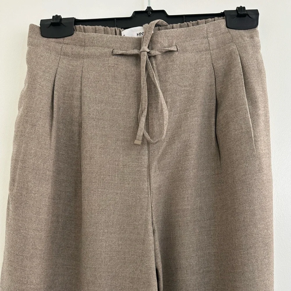 Mango Taupe Drawstring Pants - Picture 1 of 4